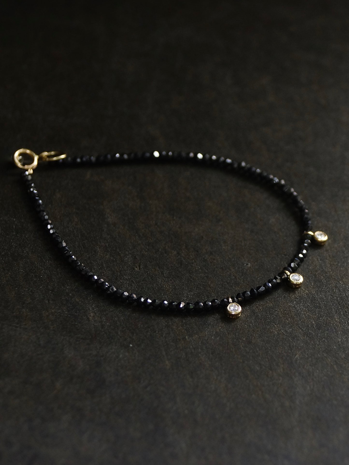 Black Diamond Bracelet With Diamond Charms | 1.7-2.2mm