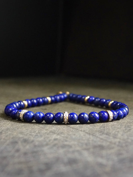Diamond & Lapis Lazuli Bracelet | 4mm
