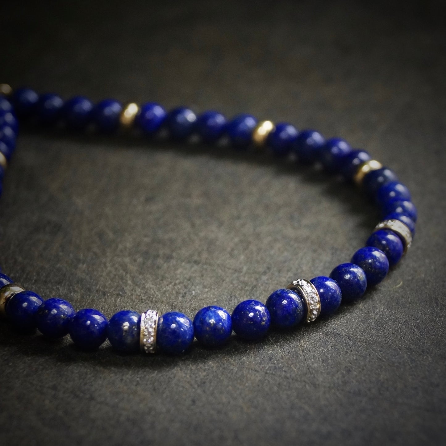 Diamond & Lapis Lazuli Bracelet | 4mm