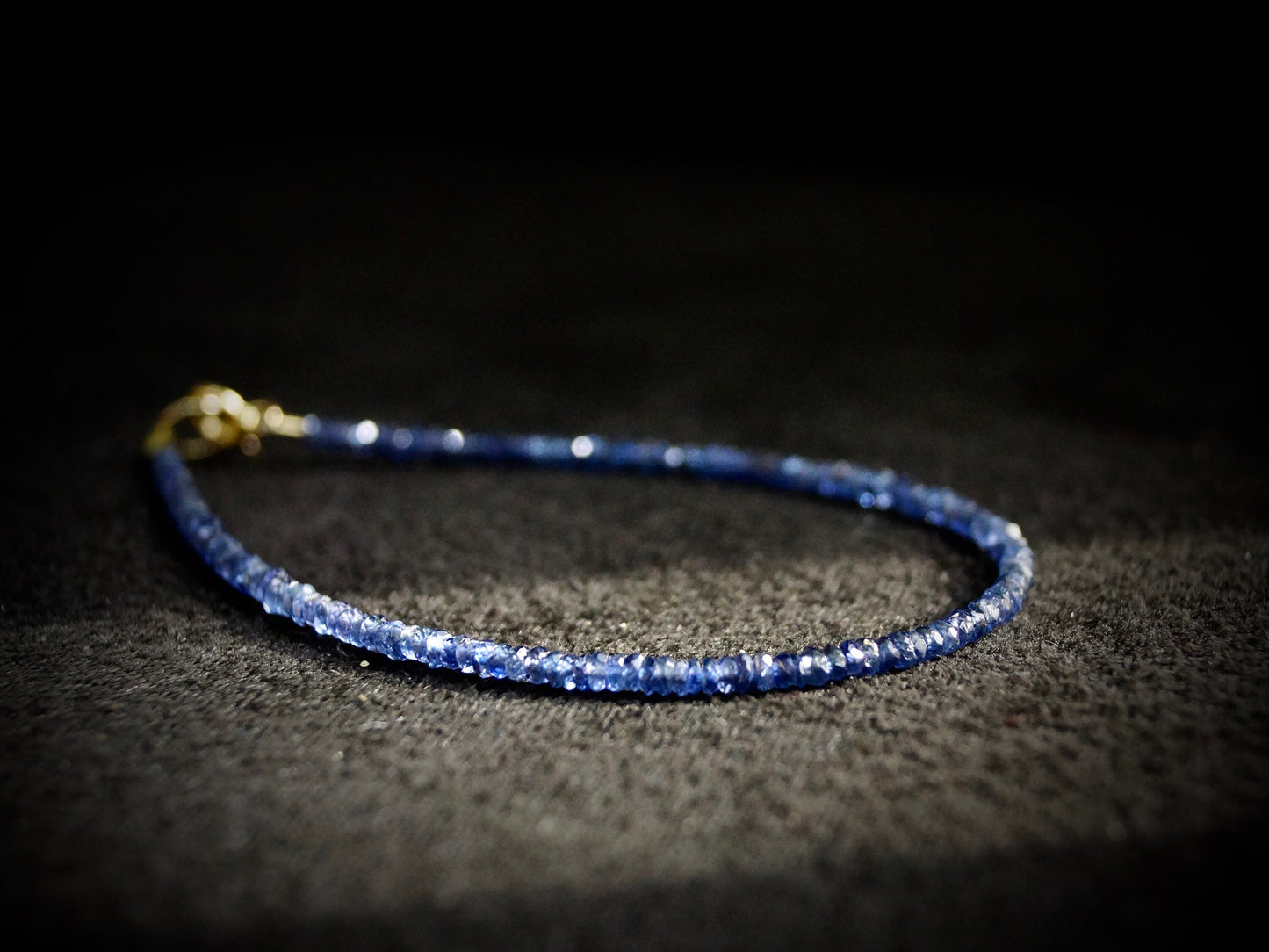 14k Solid Gold: Blue Sapphire Bead Bracelet| September Birthstone| Fine Jewelry| Dainty Bracelet| Natural Sapphire