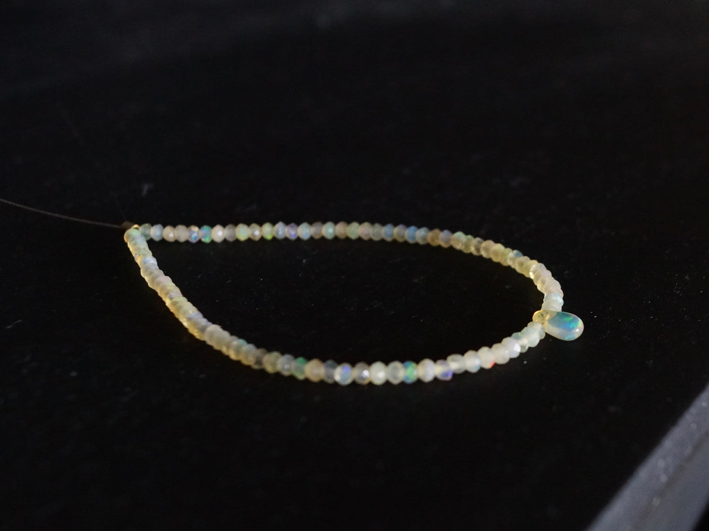 14K Solid Gold: Ethiopian Opal Beaded Bracelet, Simple Layered Bracelet, Dainty Gemstone Bracelet, Fine Jewelry, Minimalist,