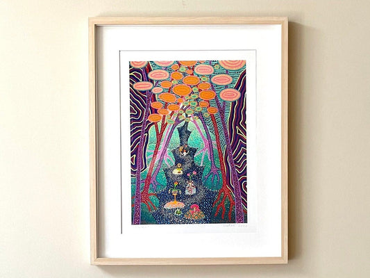 12"x16" | Forest 4 | I Am Here | Original Art | Imaginary world | Wall Art Print | Signed by Artist | Spring | Nature