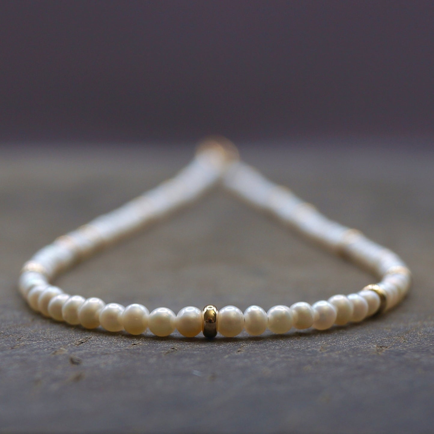 14K Solid Gold: [A] Natural Pearl Bead Necklace, Freshwater Pearls Thin Choker, High Luster, 2.5mm, 3mm, Fine Jewelry, Layering Necklace,