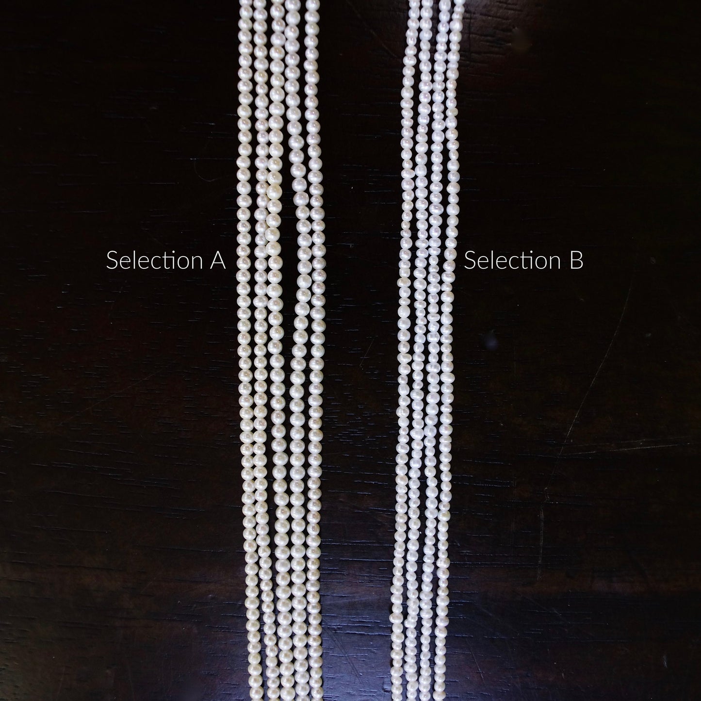 14K Solid Gold: 30" AAA Natural Pearl Long Necklace | 2.5 - 3mm | Tiny Seed | Cultured Round | High Luster | Extra Small | Layered [A]