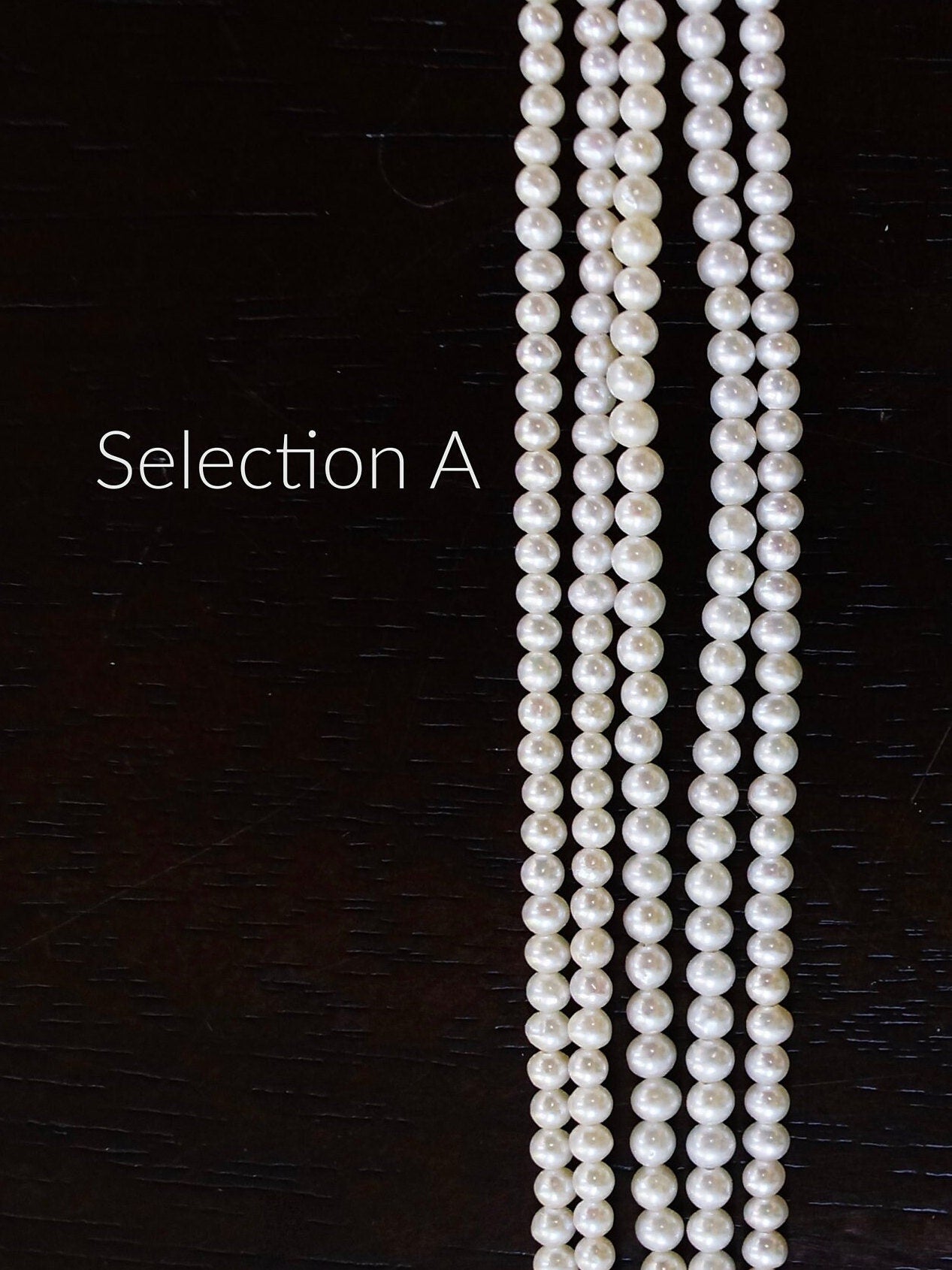 14K Solid Gold: 30" AAA Natural Pearl Long Necklace | 2.5 - 3mm | Tiny Seed | Cultured Round | High Luster | Extra Small | Layered [A]