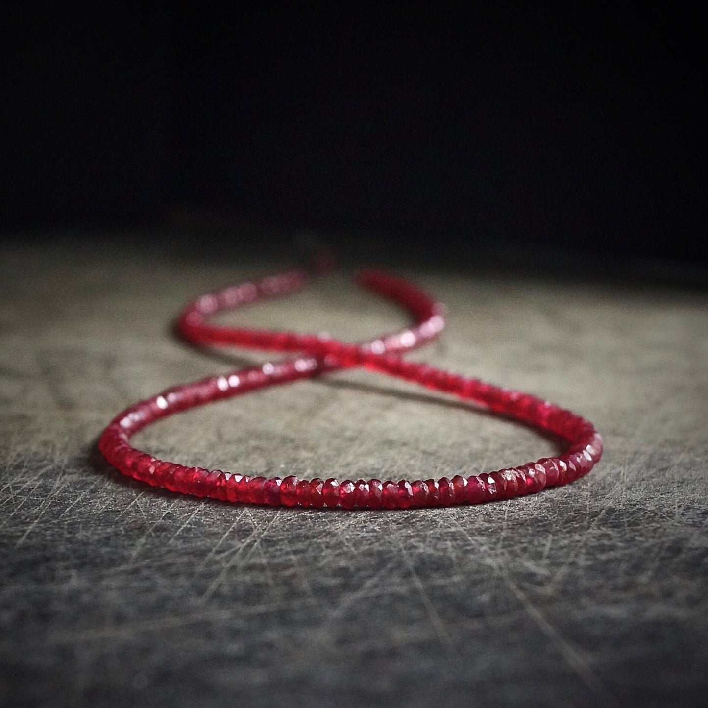 14K: Ruby Necklace | 2.5mm | 3mm | July Birthstone | Delicate Beaded Ruby | Dainty | Skinny | Minimalist | Fine Jewelry| Solid Gold