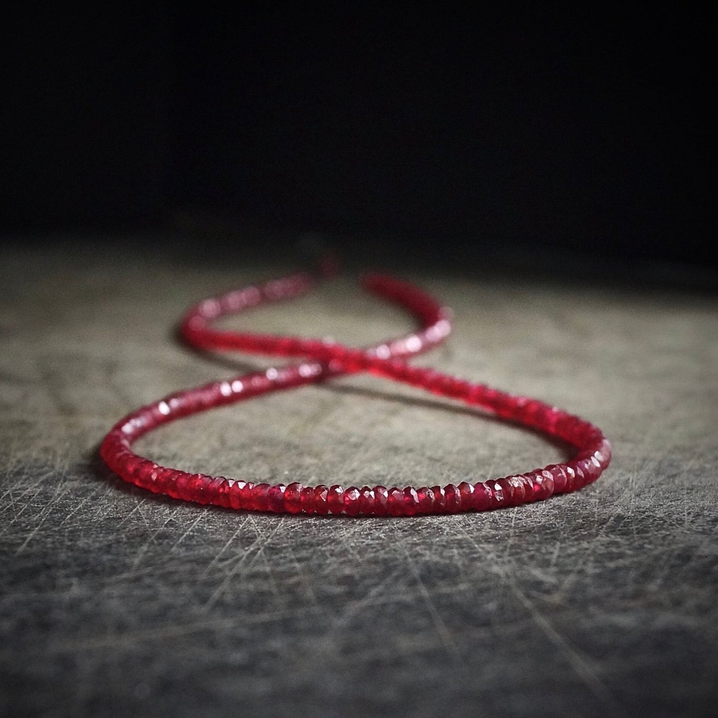 14K Solid Gold: Ruby Necklace | 2.5mm | 3mm | July Birthstone | Delicate Beaded Ruby | Dainty | Skinny | Minimalist | Fine Jewelry