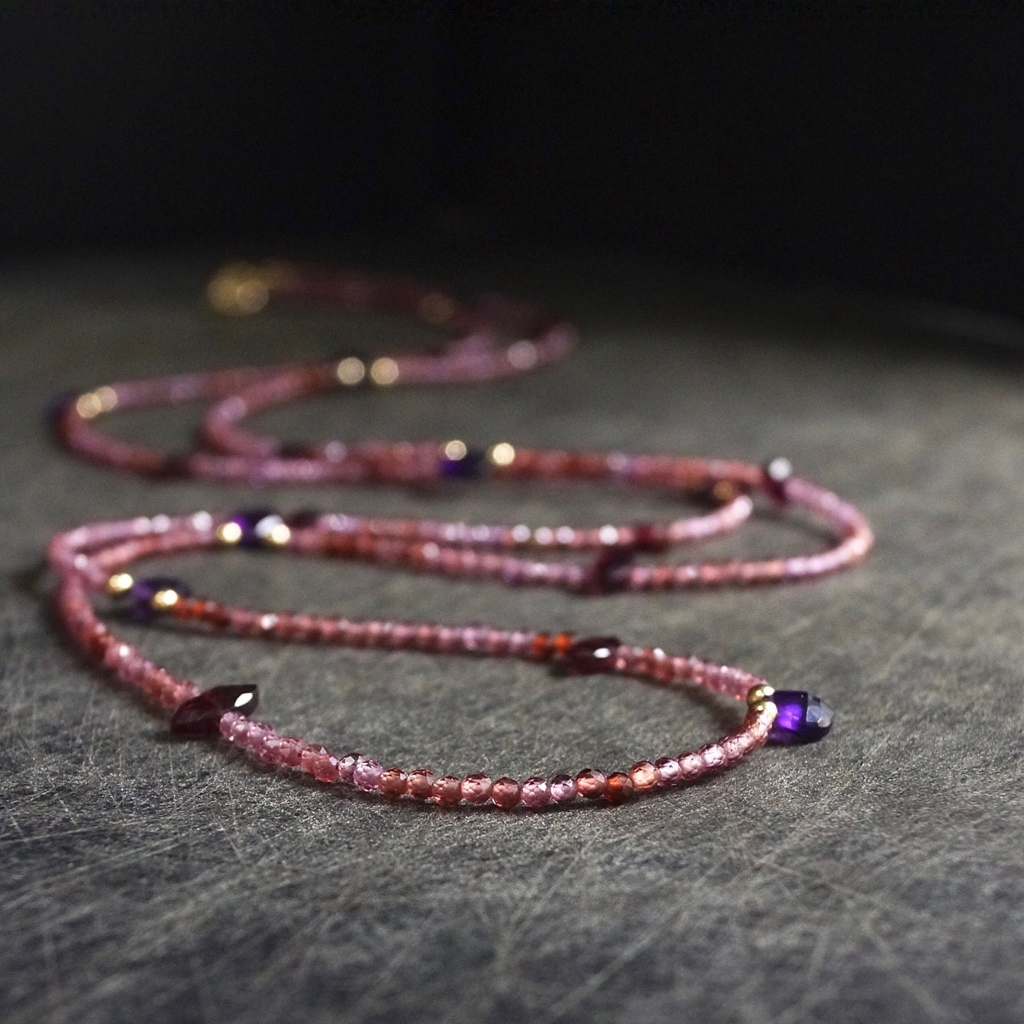 14K Solid Gold: Red Garnet Bead Bracelet | 2.5mm | Sacral Chakra | Root Chakra | Skinny Gemstone | Healing Stone | Delicate | Dainty Jewelry