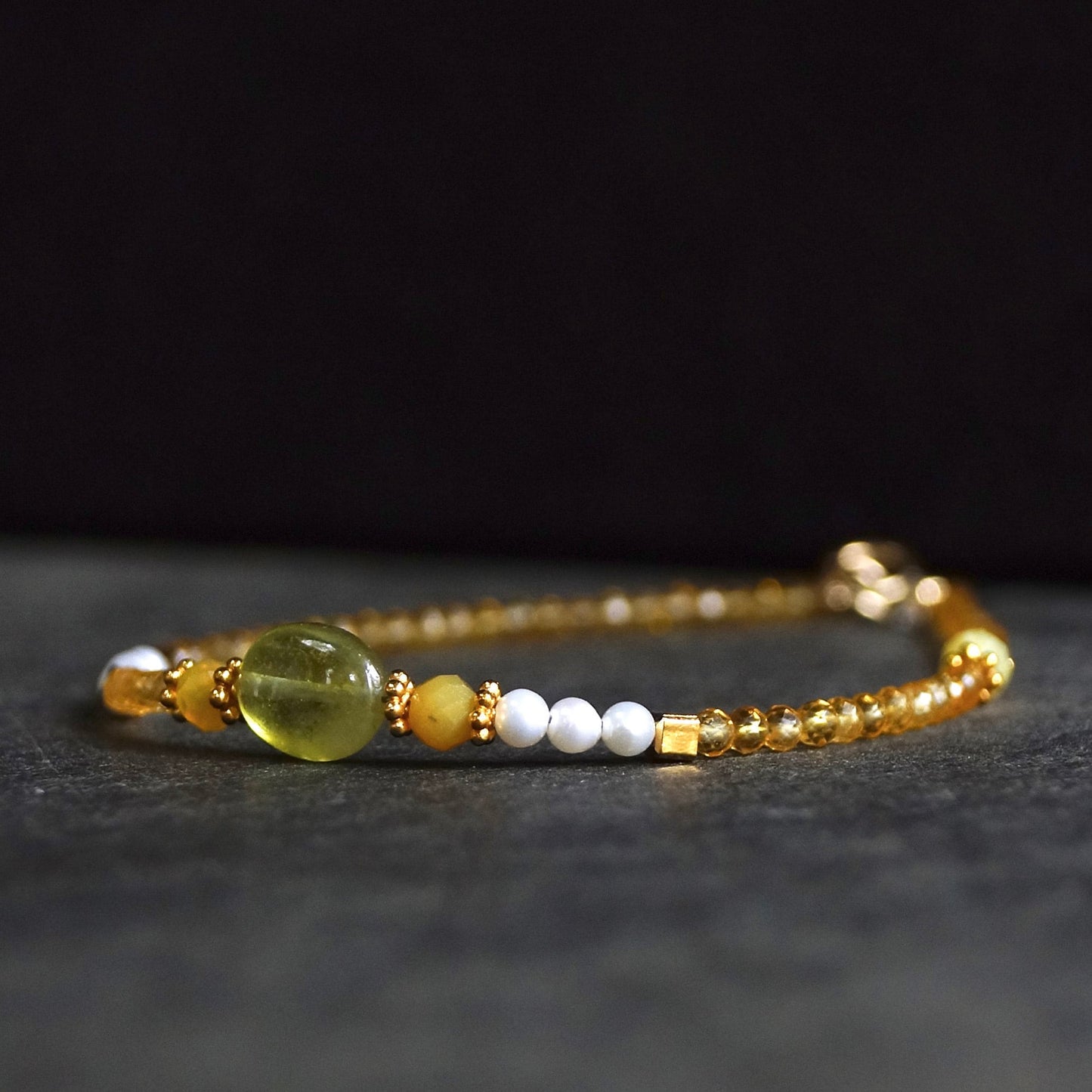 14K & 24K Vermeil: Citrine Bracelet| Yellow Sapphire| 2.5 mm|  Natural Sapphire| Dainty Bracelet, | Skinny Bracelet| Citrine Beaded Bracelet