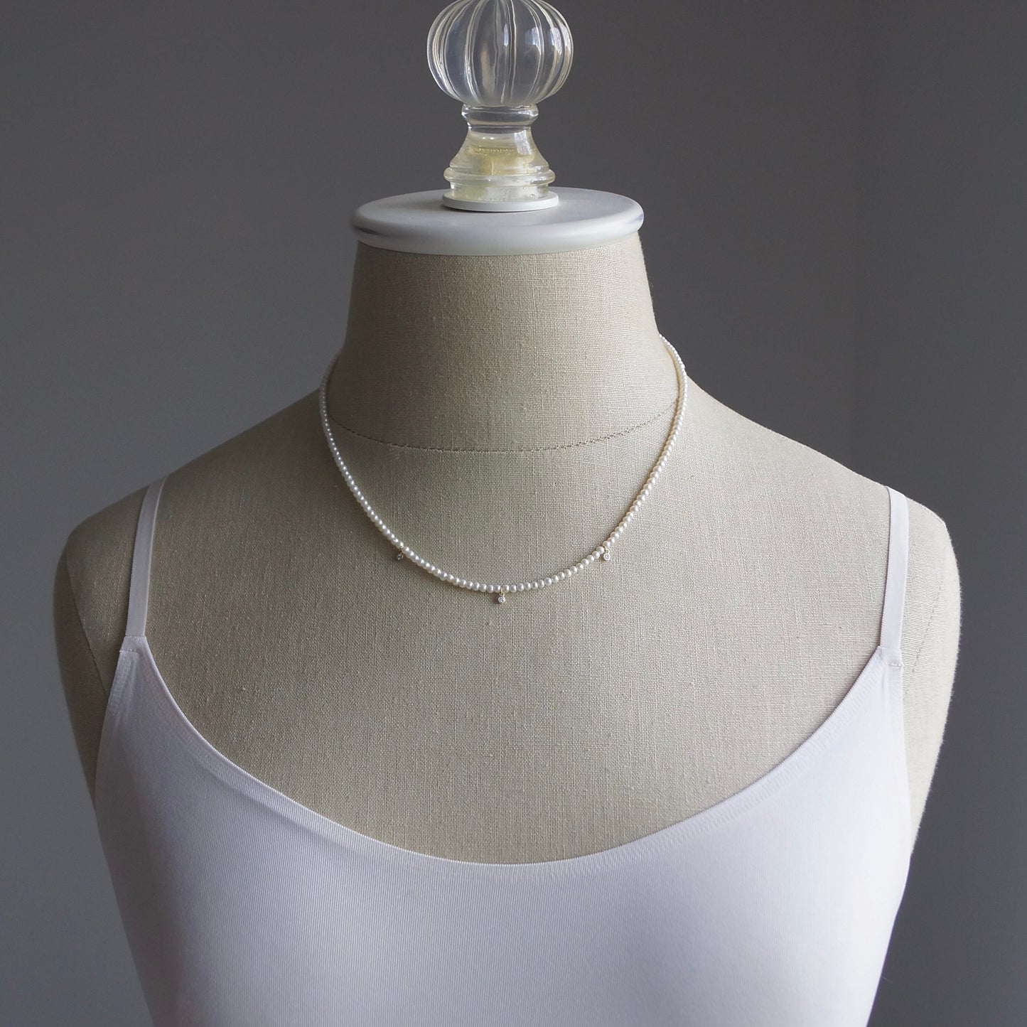 14K Solid Gold: Diamond & Pearl Necklace| Natural Pearl| Natural Diamond