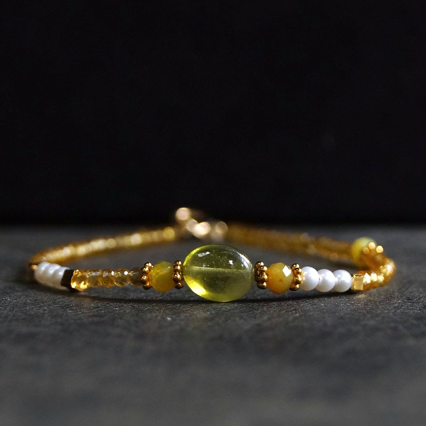 14K & 24K Vermeil: Citrine Bracelet| Yellow Sapphire| 2.5 mm|  Natural Sapphire| Dainty Bracelet, | Skinny Bracelet| Citrine Beaded Bracelet