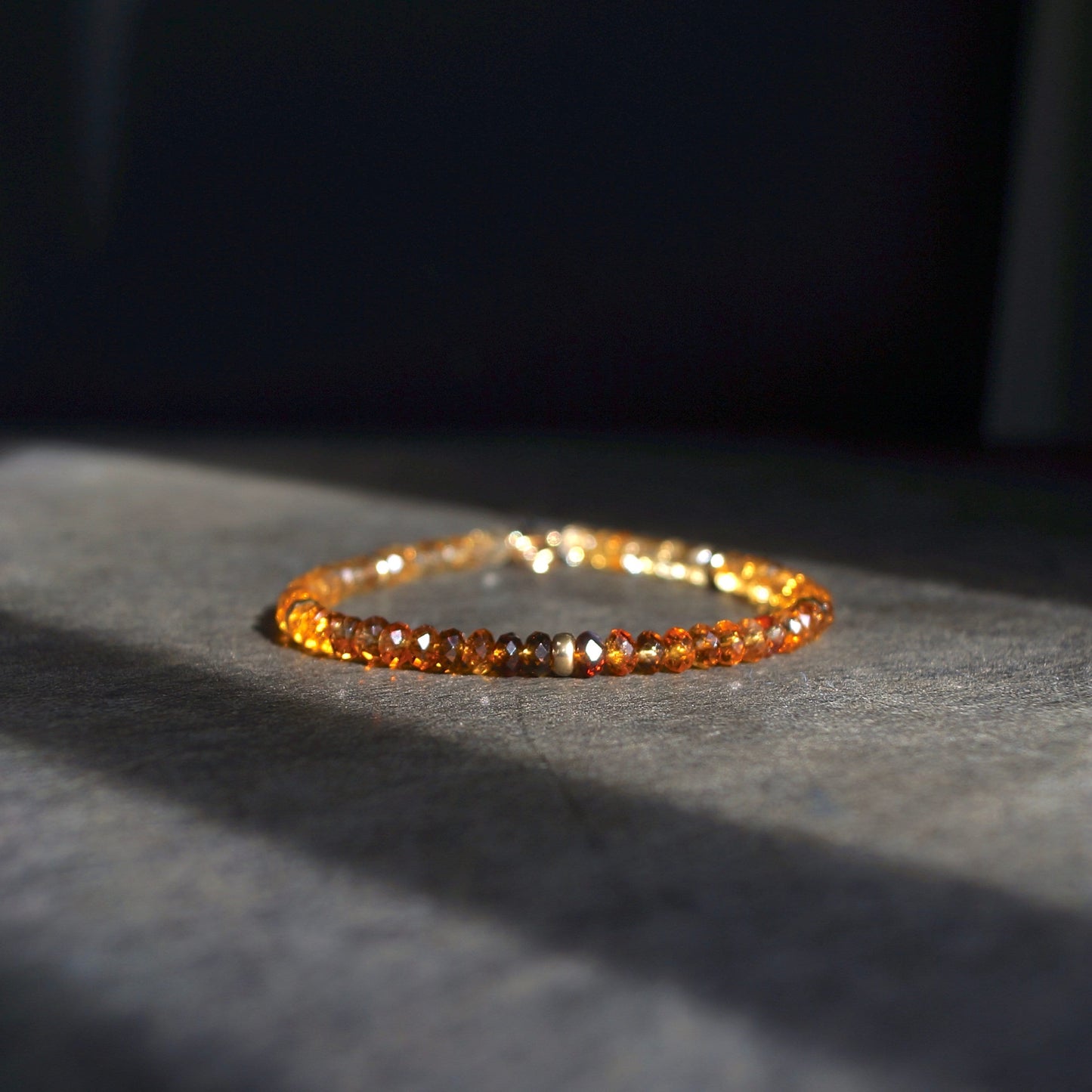 14K Solid Gold: Citrine Bead Bracelet | 4mm | Yellow Citrine | Spiritual Jewelry | Healing Stone | Solar Plexus | Navel Chakra| Ombre