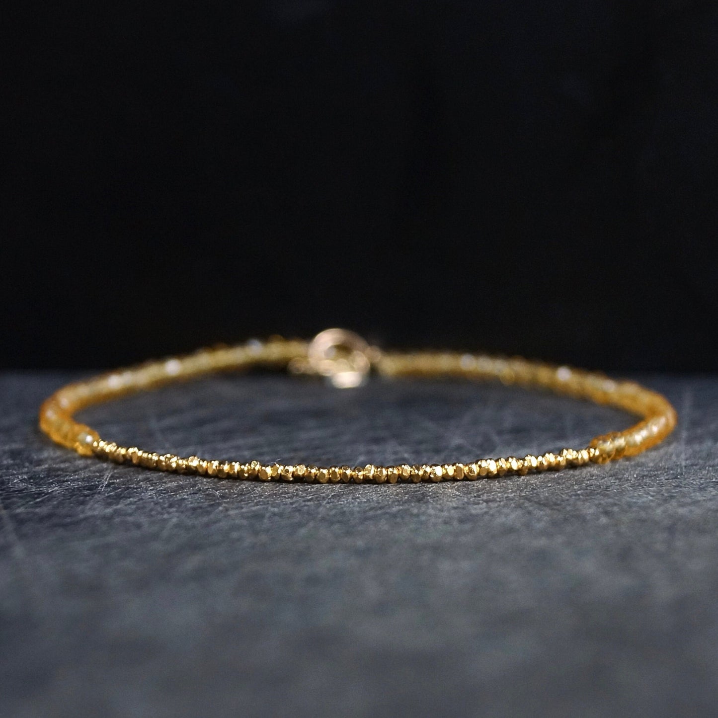 14K & 24K Vermeil:Citrine Bracelet | 2.5 mm | Spiritual Bracelet | Yellow Citrine Bead | Healing Stone | Fine Jewelry