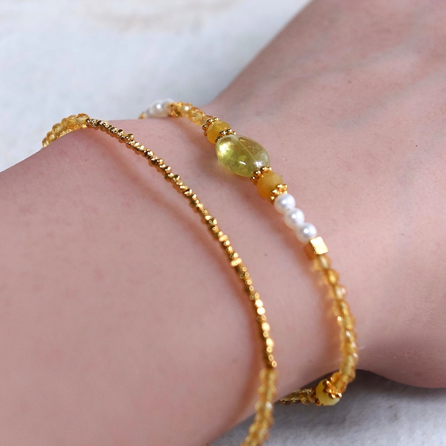 14K & 24K Vermeil: Citrine Bracelet| Yellow Sapphire| 2.5 mm|  Natural Sapphire| Dainty Bracelet, | Skinny Bracelet| Citrine Beaded Bracelet