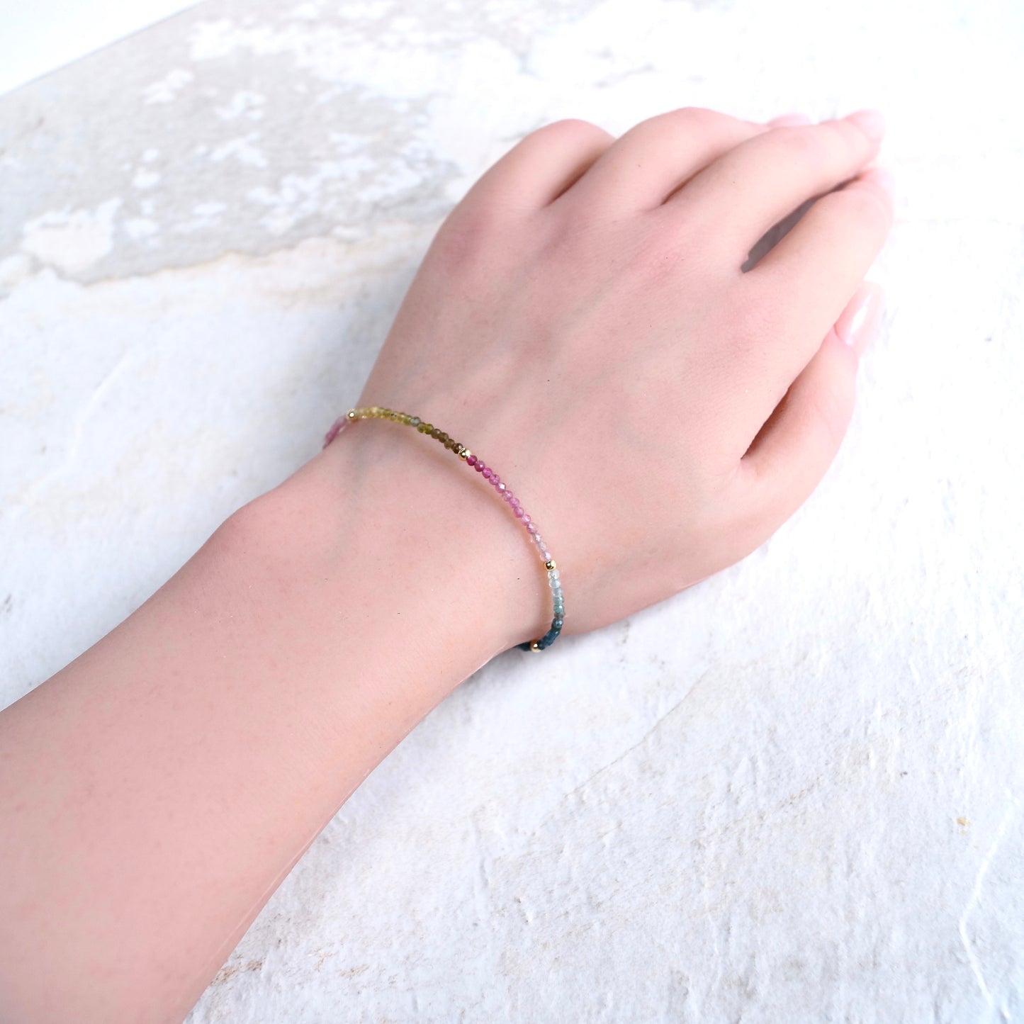 14K Solid Gold: Tourmaline Bracelet | 2.5mm | Pink Tourmaline | Watermelon| Multi Color| Ombre Tourmaline| Fine Jewelry