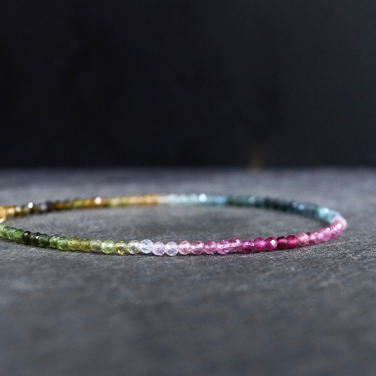 14K Solid Gold: Tourmaline Bracelet | 2.5mm | Pink Tourmaline | Watermelon| Multi Color| Ombre Tourmaline| Fine Jewelry