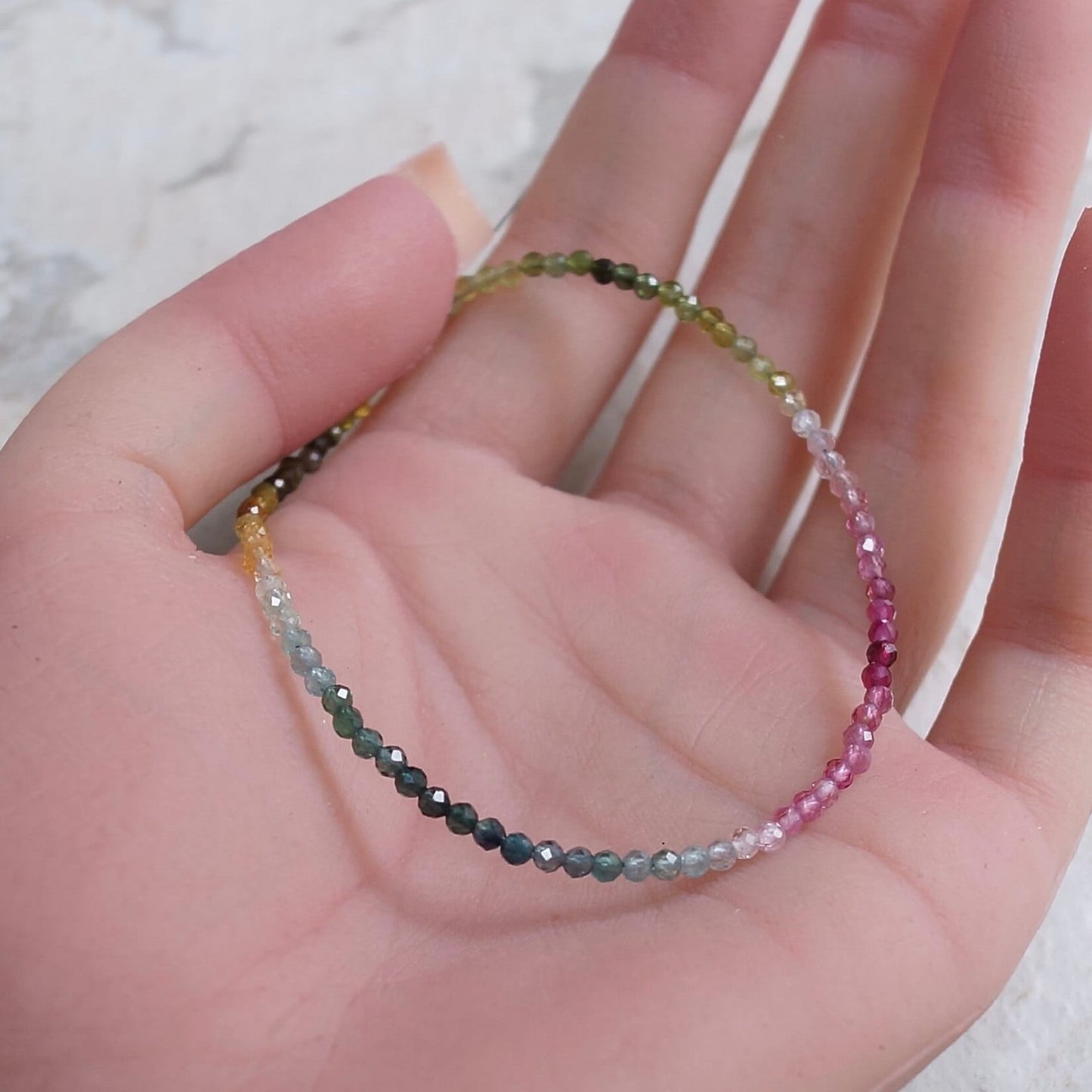 14K Solid Gold: Tourmaline Bracelet | 2.5mm | Pink Tourmaline | Watermelon| Multi Color| Ombre Tourmaline| Fine Jewelry