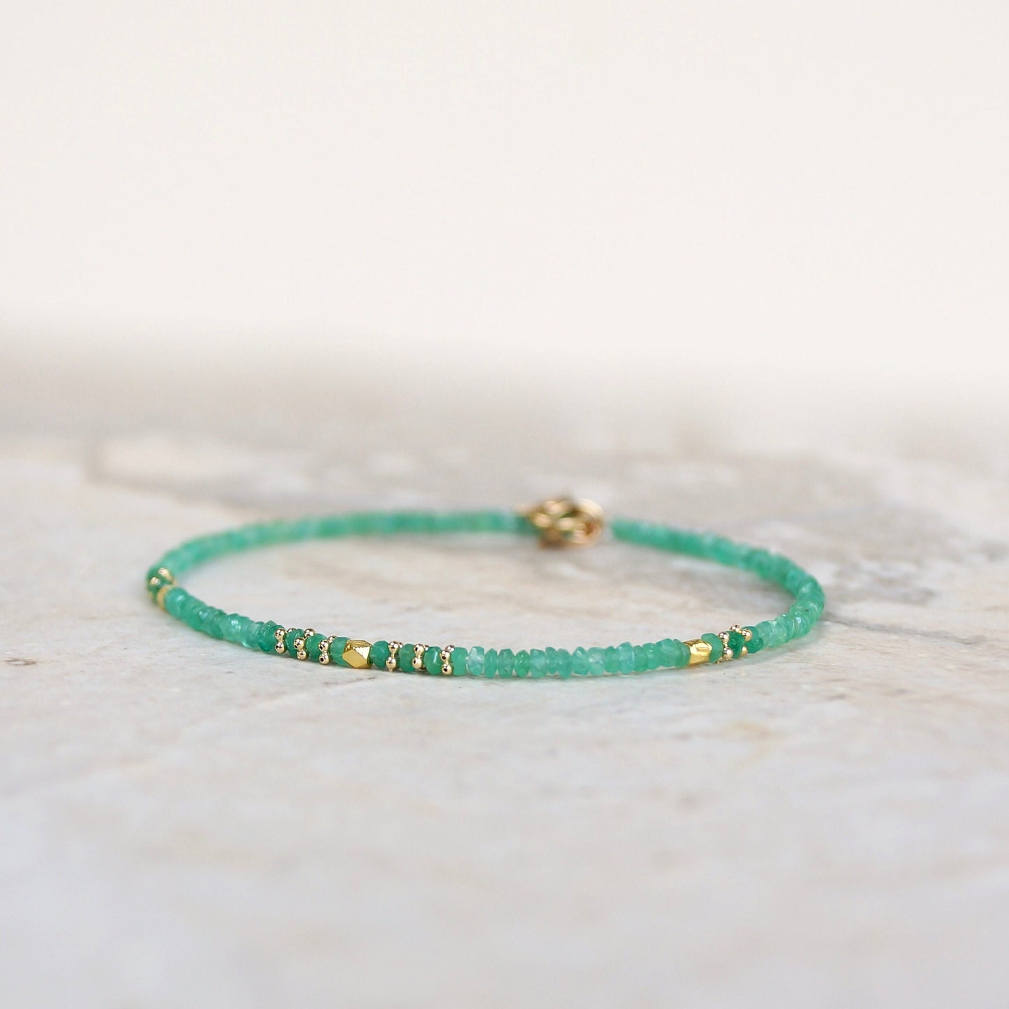 14K Solid Gold: Colombian Emerald Bracelet | 2-2.5mm| May Birthstone| Genuine Natural Emerald| Fine Jewelry| Delicate Skinny Emera