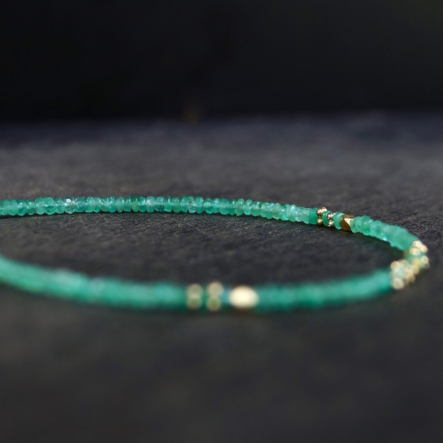 14K Solid Gold: Colombian Emerald Bracelet | 2-2.5mm| May Birthstone| Genuine Natural Emerald| Fine Jewelry| Delicate Skinny Emera