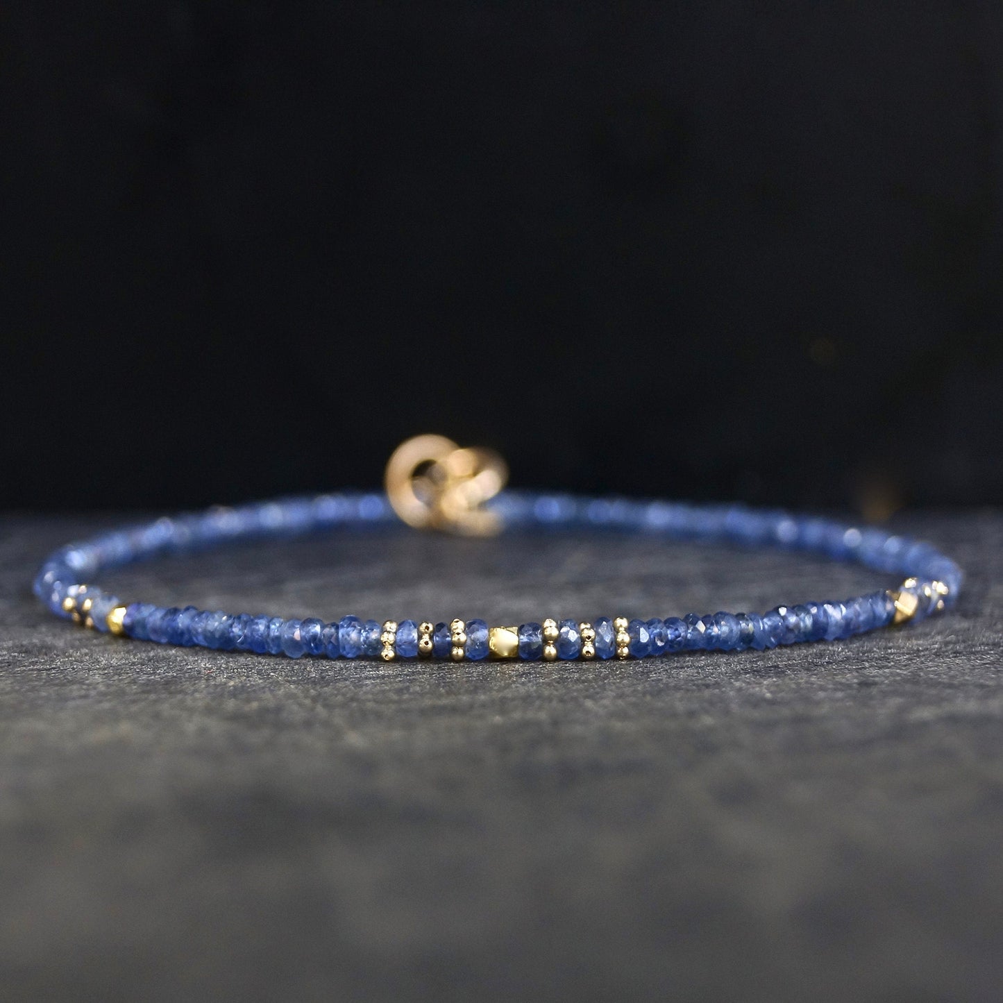 14K Solid Gold: Blue Sapphire Bracelet | 2-2.5mm| Genuine Natural Sapphire| Fine Jewelry