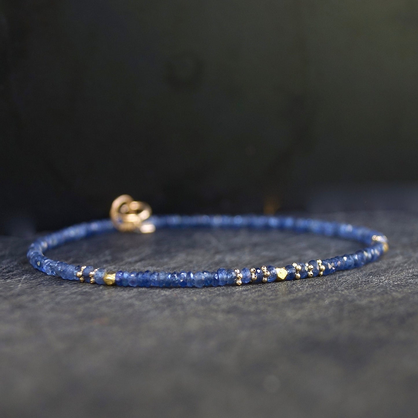 14K Solid Gold: Blue Sapphire Bracelet | 2-2.5mm| Genuine Natural Sapphire| Fine Jewelry