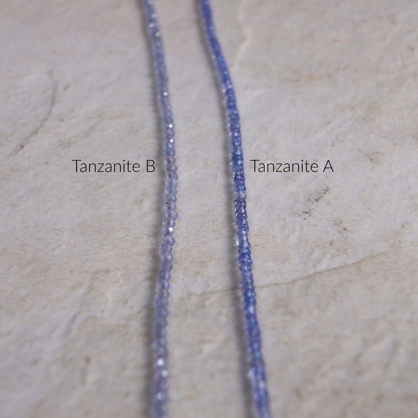 14k Solid Gold: Tanzanite Bead Necklace | 2-3mm | September Birthstone | Layered Necklace | Skinny | Fine Jewelry | A