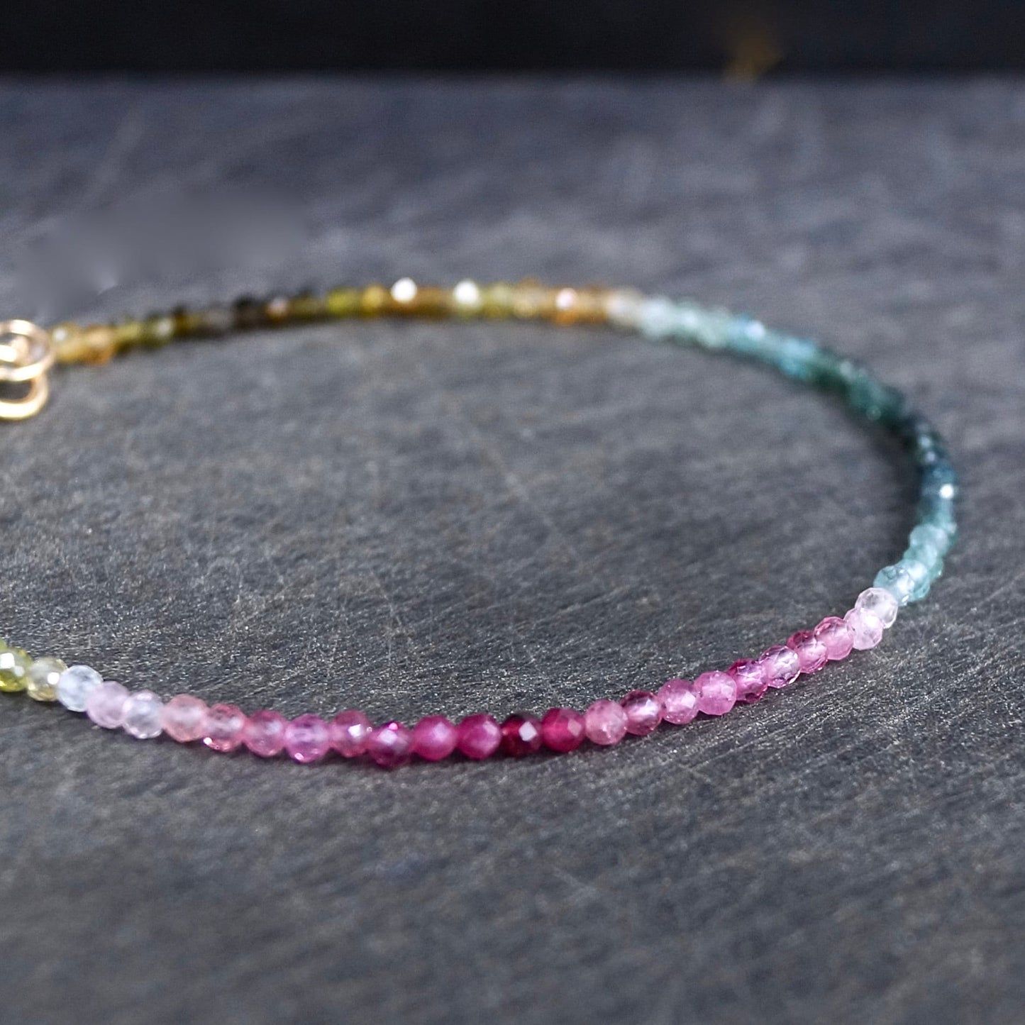 14K Solid Gold: Tourmaline Bracelet | 2.5mm | Pink Tourmaline | Watermelon| Multi Color| Ombre Tourmaline| Fine Jewelry