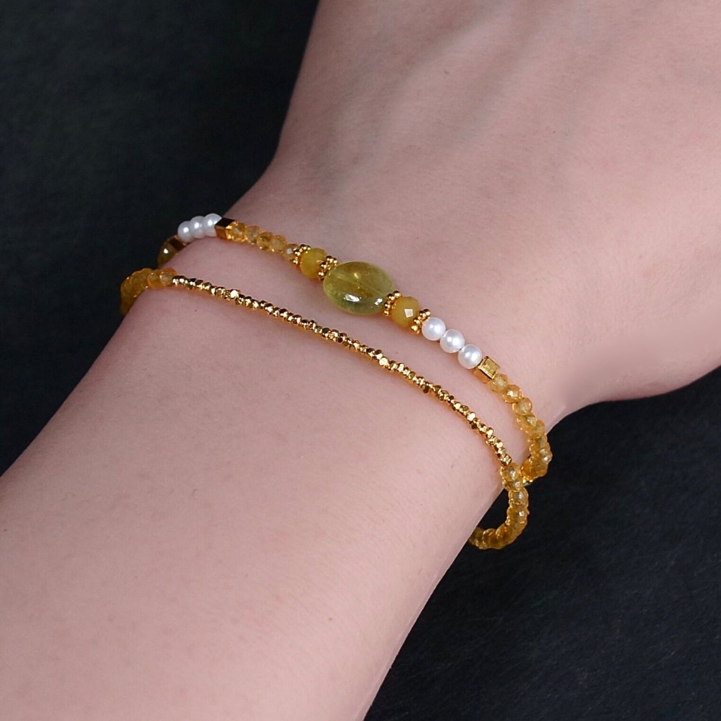 14K & 24K Vermeil: Citrine Bracelet| Yellow Sapphire| 2.5 mm|  Natural Sapphire| Dainty Bracelet, | Skinny Bracelet| Citrine Beaded Bracelet