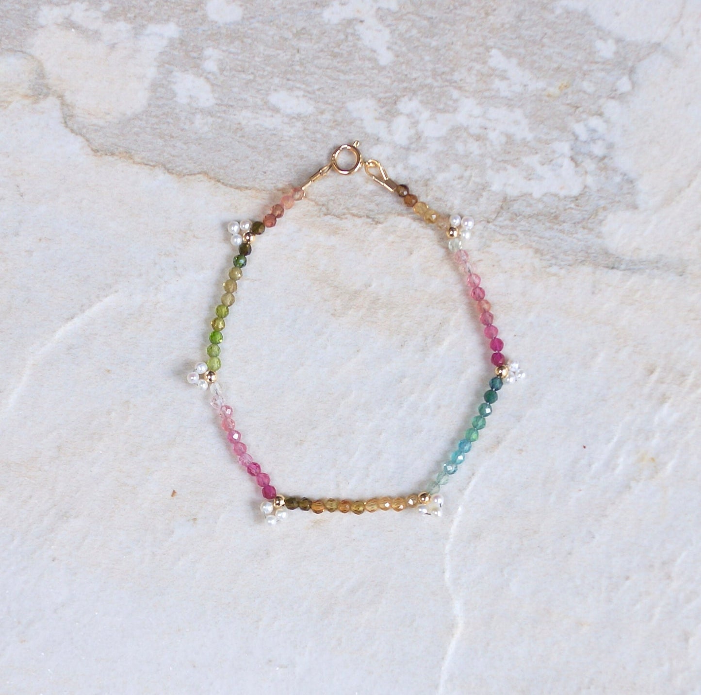 14K Solid Gold: Tourmaline Bracelet | 2.5mm | Pink Tourmaline | Watermelon| Multi Color| Ombre Tourmaline| Fine Jewelry