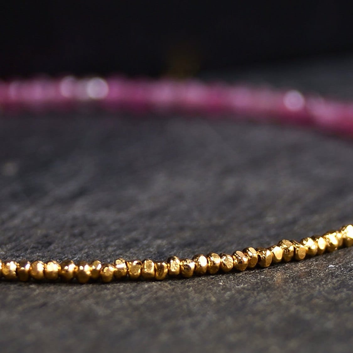 14K & 24K Vermeil:Pink Tourmaline Bracelet | 2.5 mm | Spiritual Jewelry | Healing Crystal | Fine Jewelry