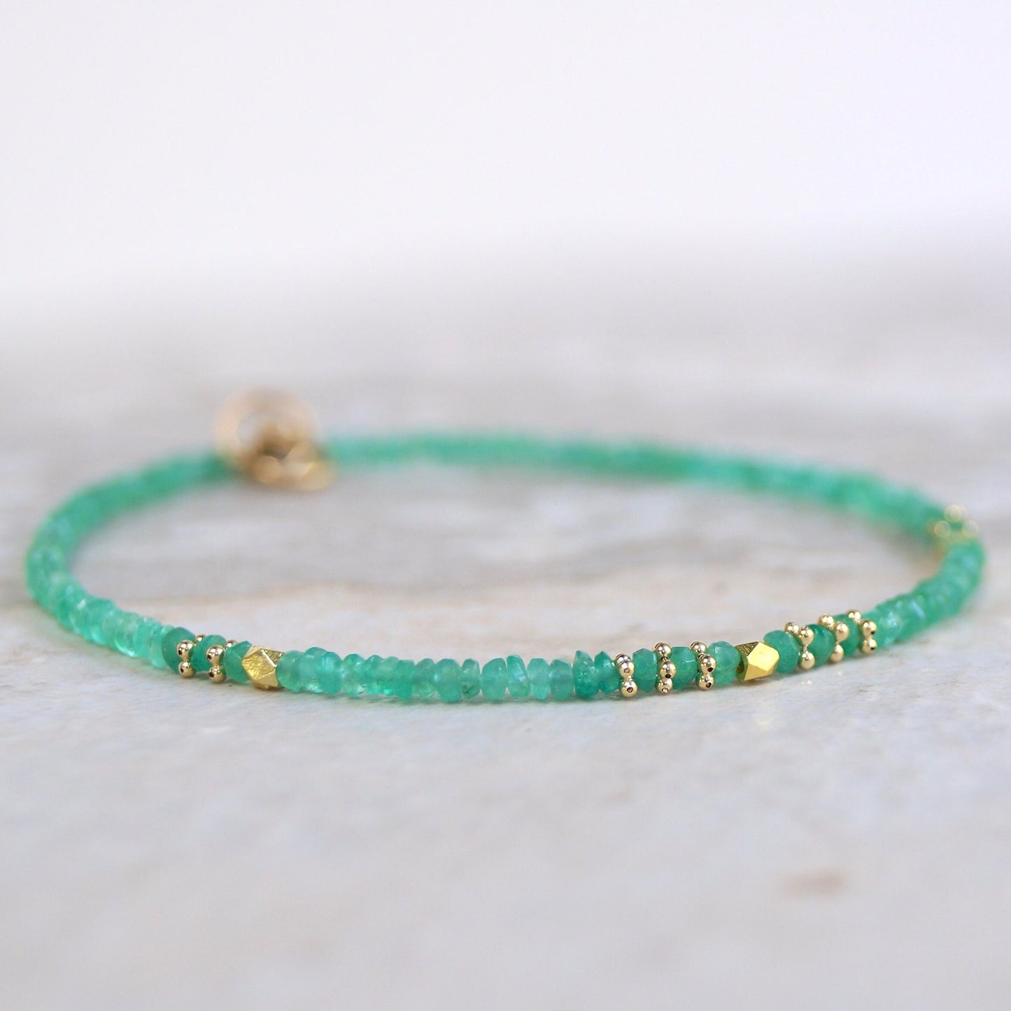 14K Solid Gold: Colombian Emerald Bracelet | 2-2.5mm| May Birthstone| Genuine Natural Emerald| Fine Jewelry| Delicate Skinny Emera