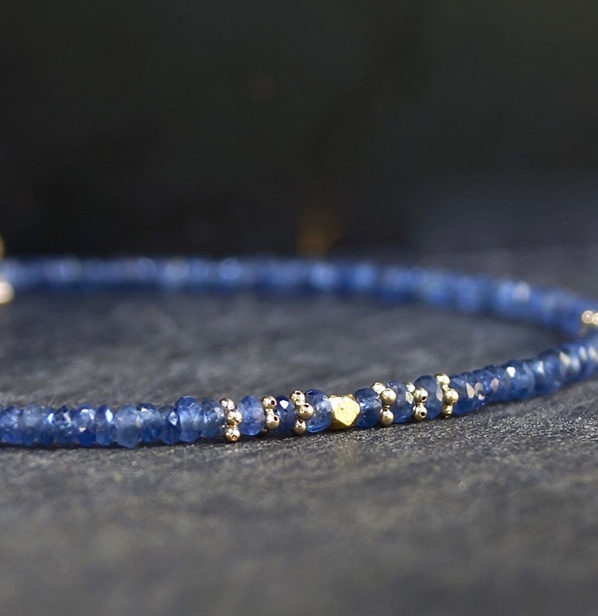 14K Solid Gold: Blue Sapphire Bracelet | 2-2.5mm| Genuine Natural Sapphire| Fine Jewelry