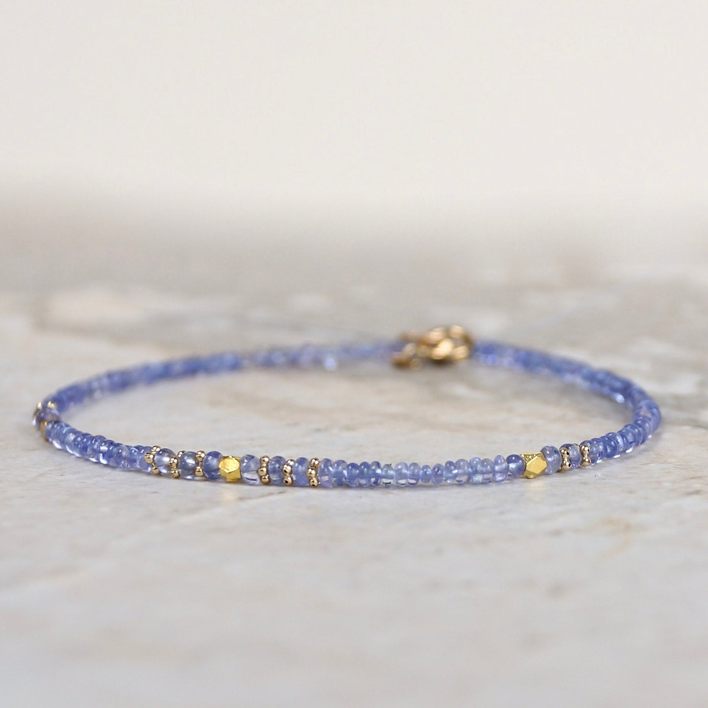 14K Solid Gold: Tanzanite Bracelet | 2-2.5mm| Genuine Natural Tanzanite| Violet Purple| Fine Jewelry