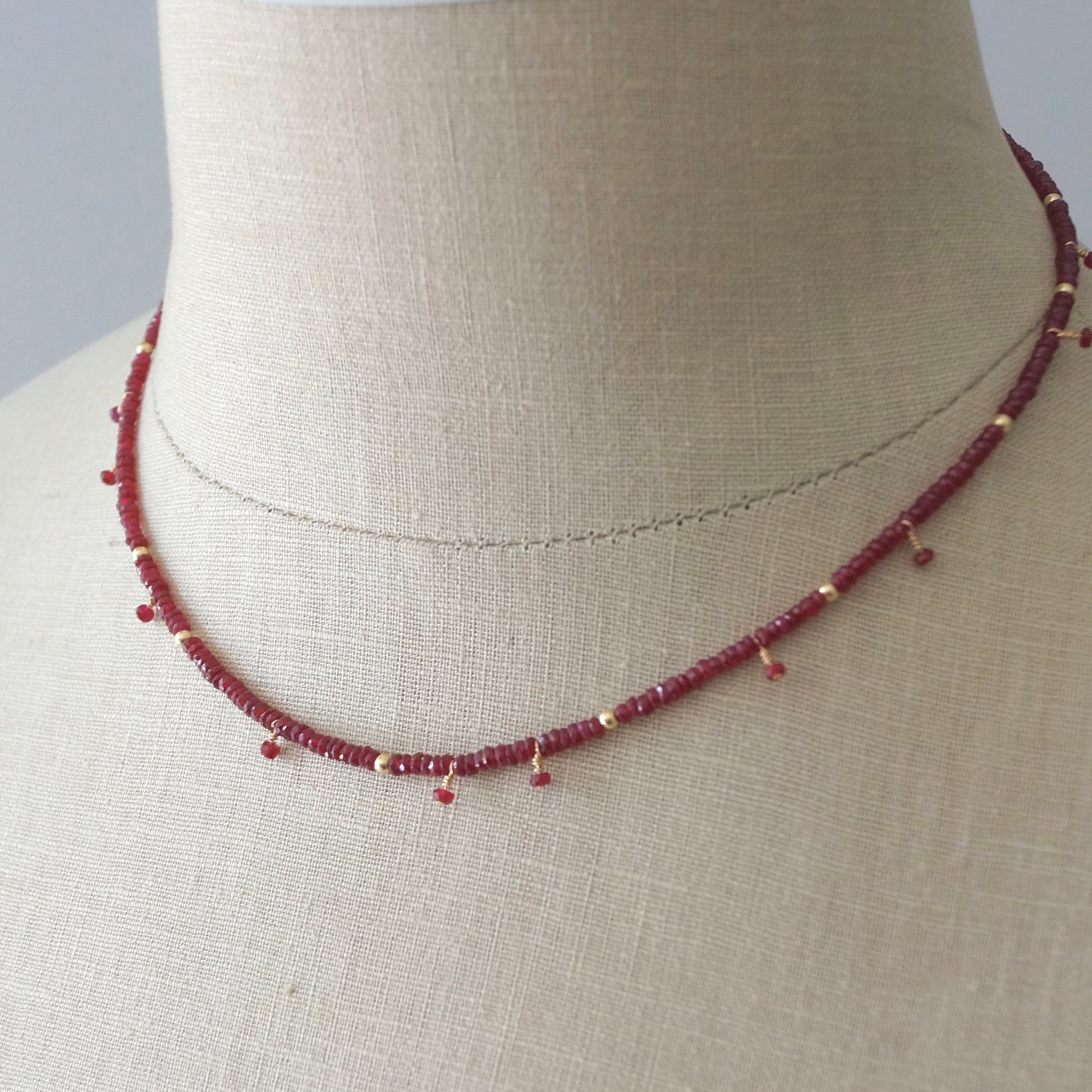 14K: Ruby Necklace | July Birthstone | Fine Jewelry | 2.5mm