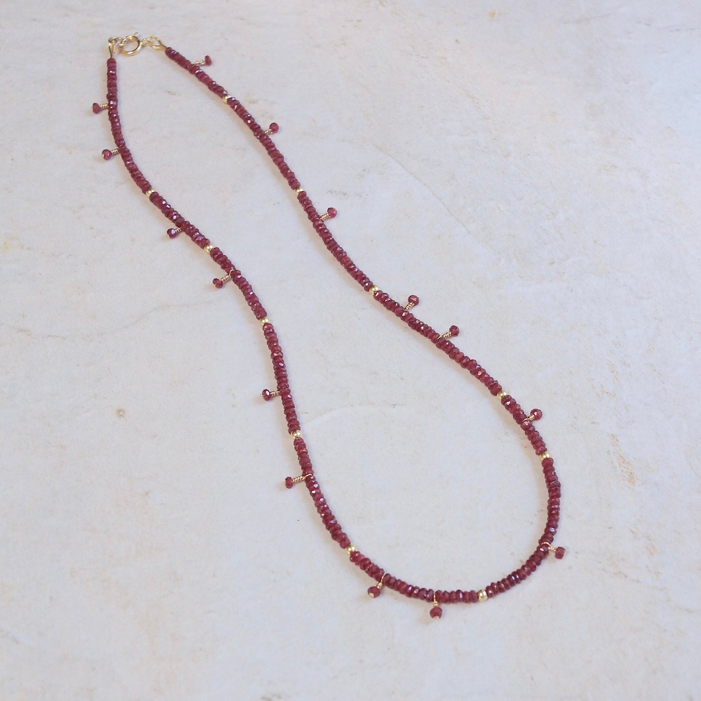 14K: Ruby Necklace | July Birthstone | Fine Jewelry | 2.5mm