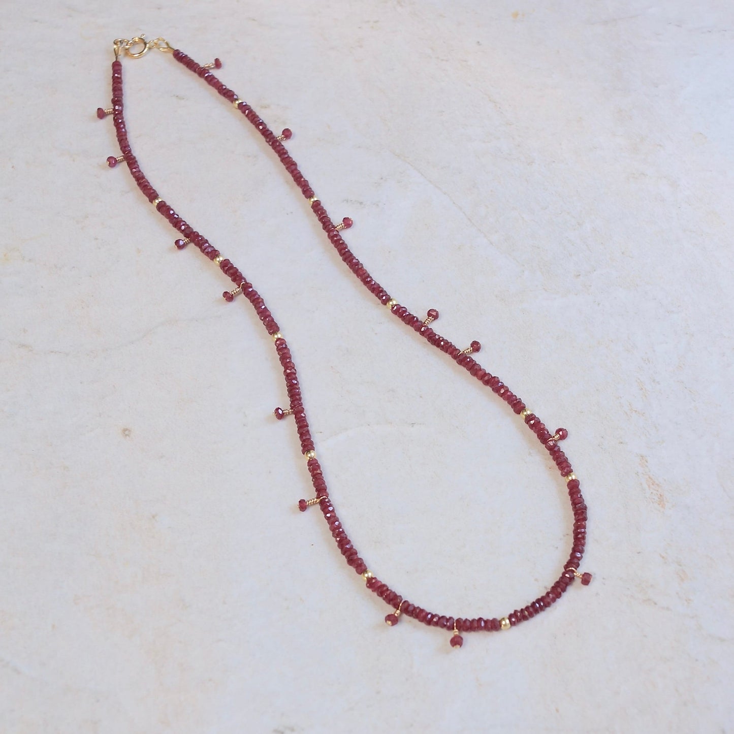 14K: Ruby Necklace | 2.5mm| July Birthstone