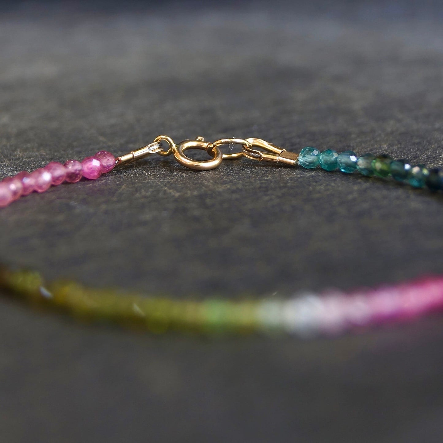 14K Solid Gold: Tourmaline Bracelet | 2.5mm | Pink Tourmaline | Watermelon| Multi Color| Ombre Tourmaline| Fine Jewelry