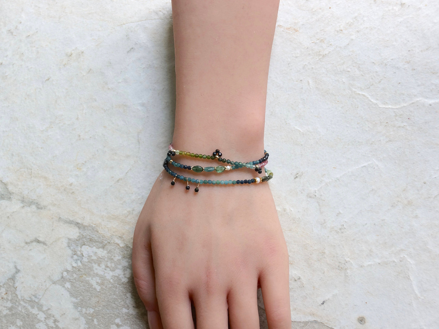 14K Solid Gold: Tourmaline Bracelet | 2.5mm | Black Tourmaline | Watermelon| Multi Color| Ombre Tourmaline| Fine Jewelry