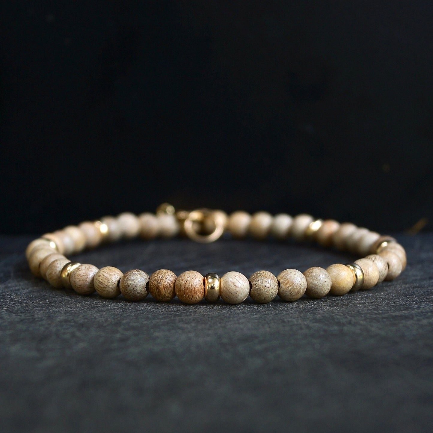 14K: Sandalwood Spiritual Bracelet | 4mm |  Fragrance Wood  | Fine Jewelry