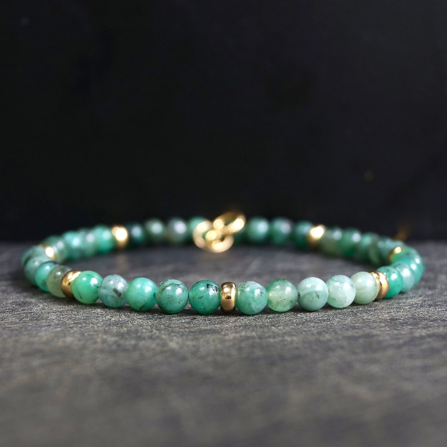 14K: Emerald Mens Bracelet | 4mm | Green | Fine Jewelry