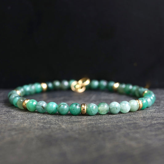 14K: Emerald Mens Bracelet | 4mm | Green | Fine Jewelry