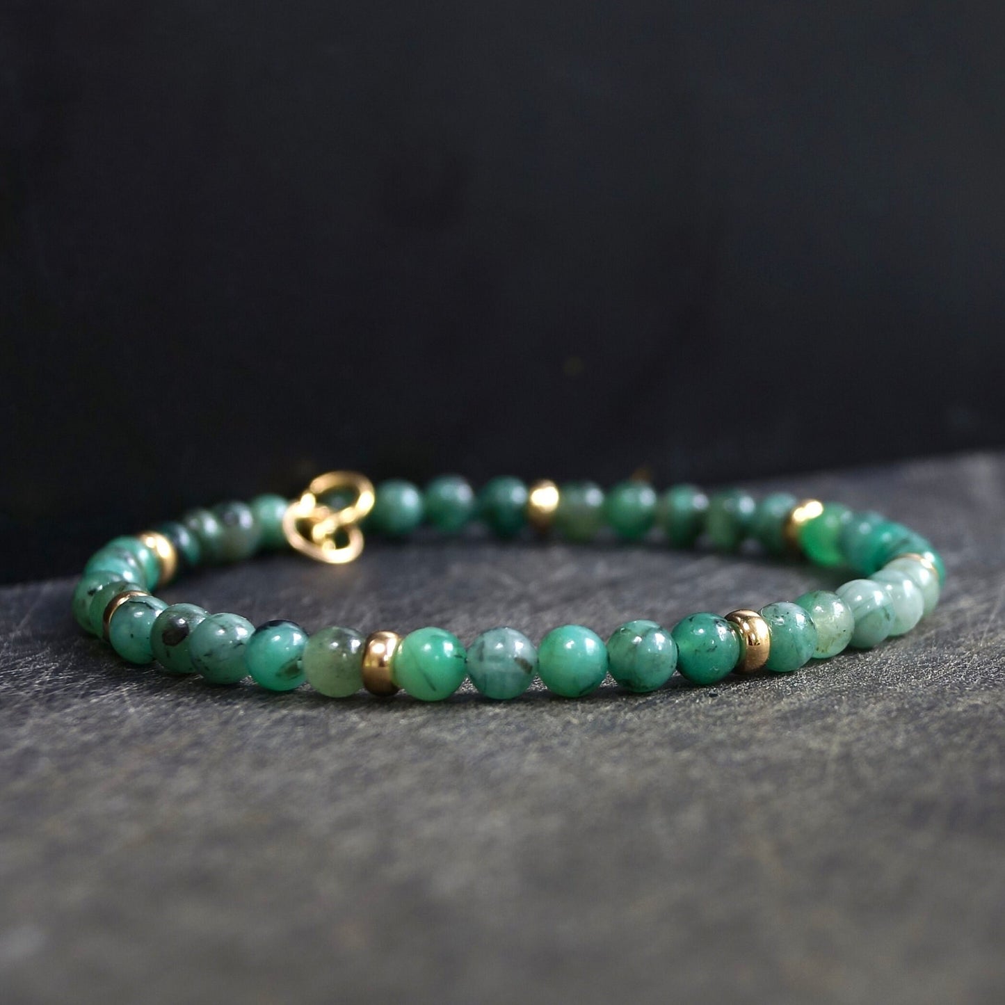 14K: Emerald Mens Bracelet | 4mm | Green | Fine Jewelry