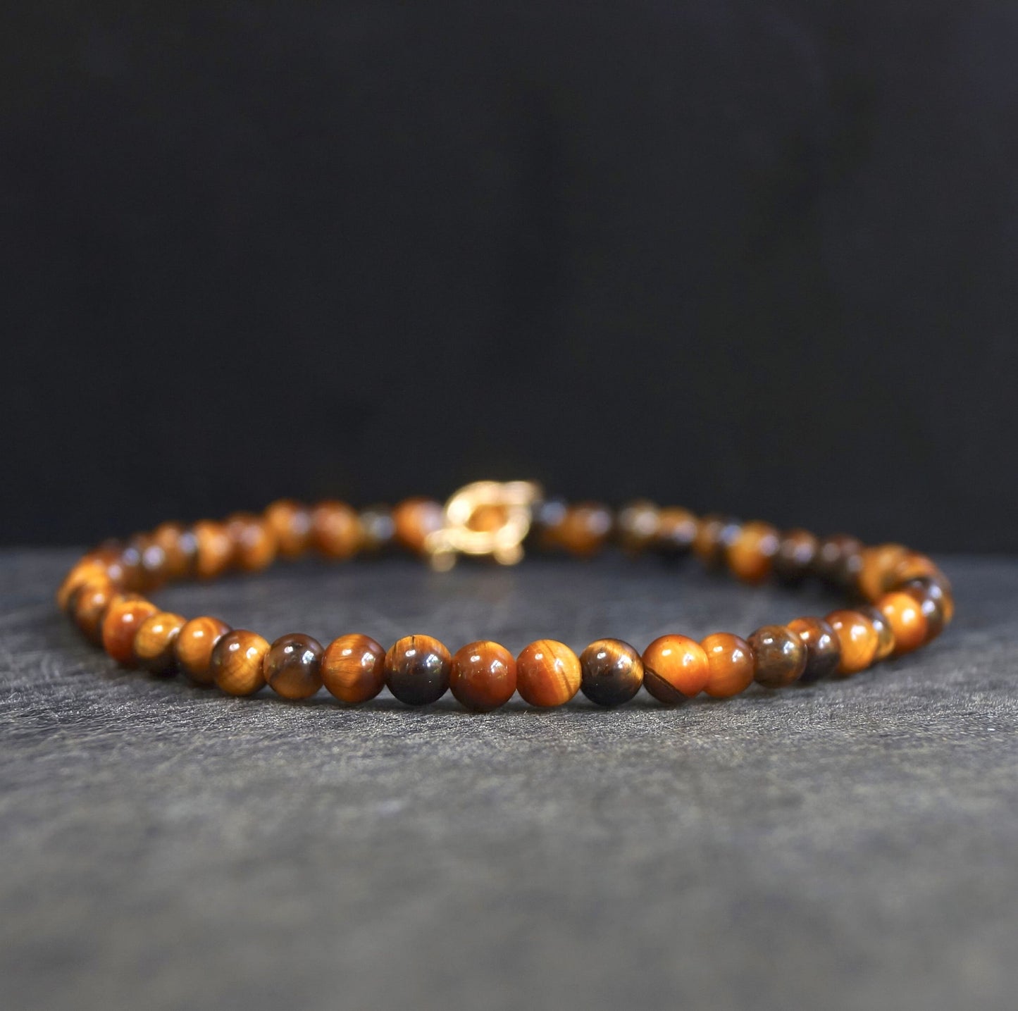 14K: Tiger's Eye Bracelet | 4mm | Spiritual Bracelet  | Fine Jewelry