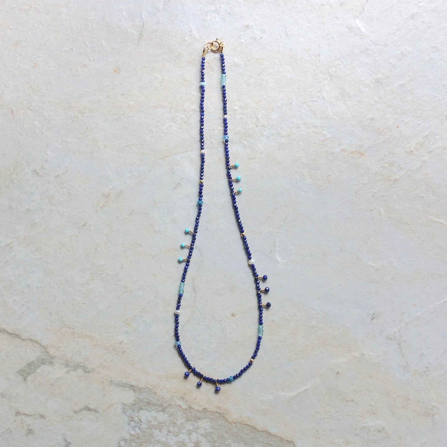 14k Solid Gold: Lapis Lazuli Necklace | Fine Jewelry | Little Charms