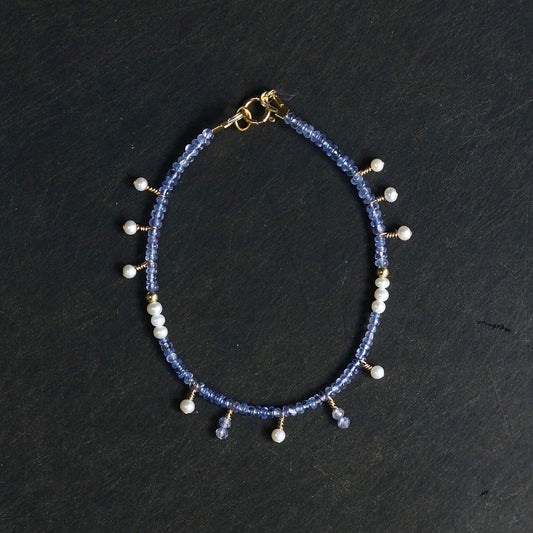 14K Solid Gold: Tanzanite Bracelet| Charm Bracelet | Fine Jewelry