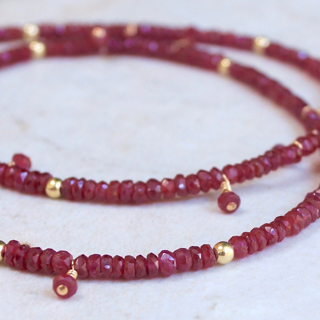 14K: Ruby Necklace | July Birthstone | Fine Jewelry | 2.5mm