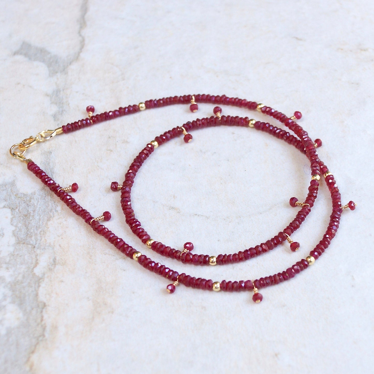 14K: Ruby Necklace | July Birthstone | Fine Jewelry | 2.5mm