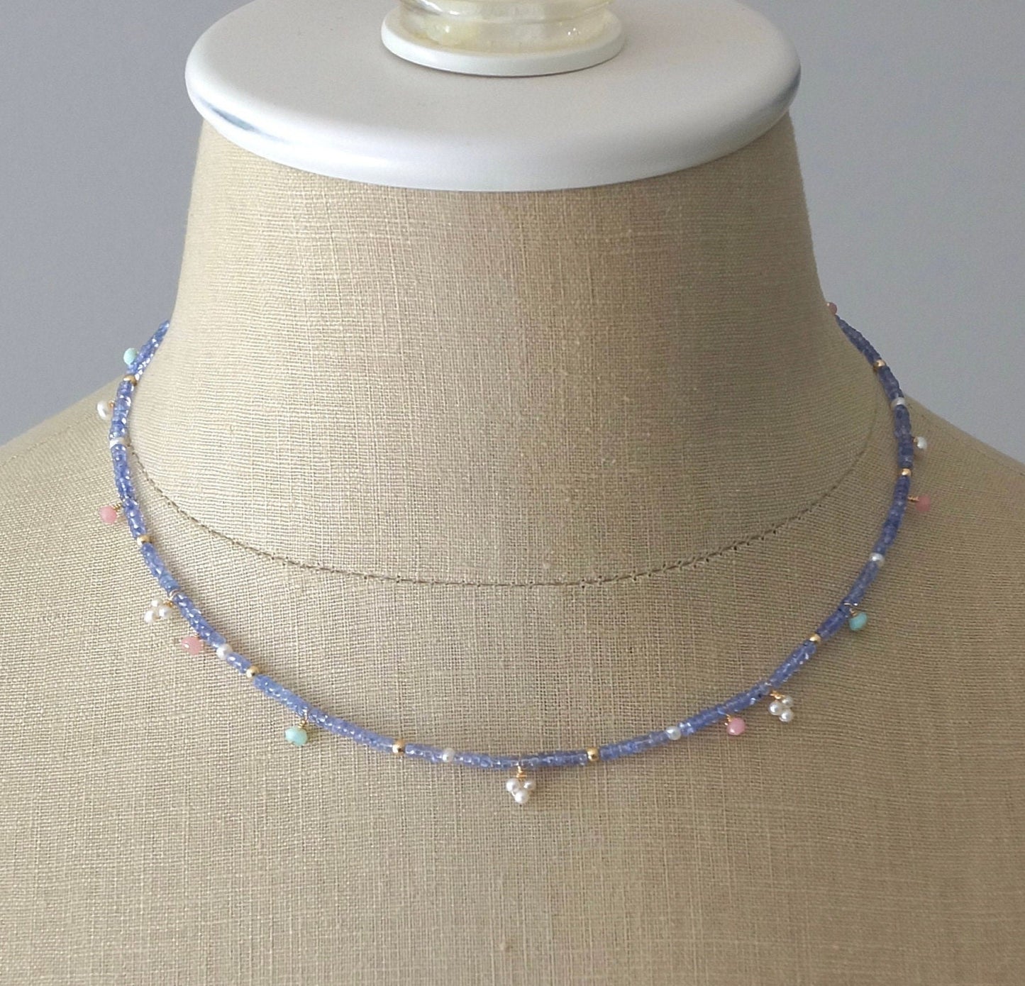 14k Solid Gold: Tanzanite Necklace| September Birthstone Jewelry| Fine Jewelry