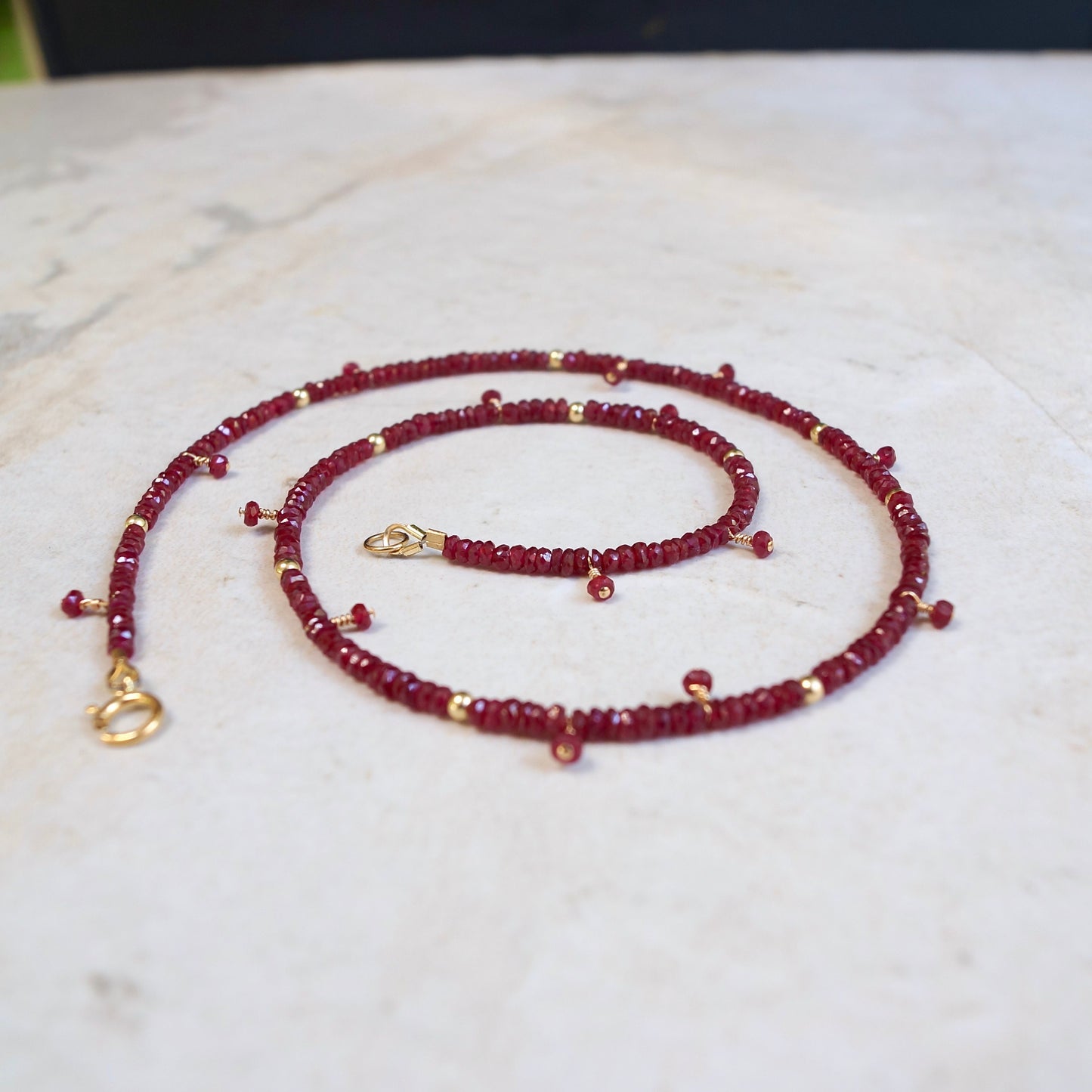 14K: Ruby Necklace | July Birthstone | Fine Jewelry | 2.5mm