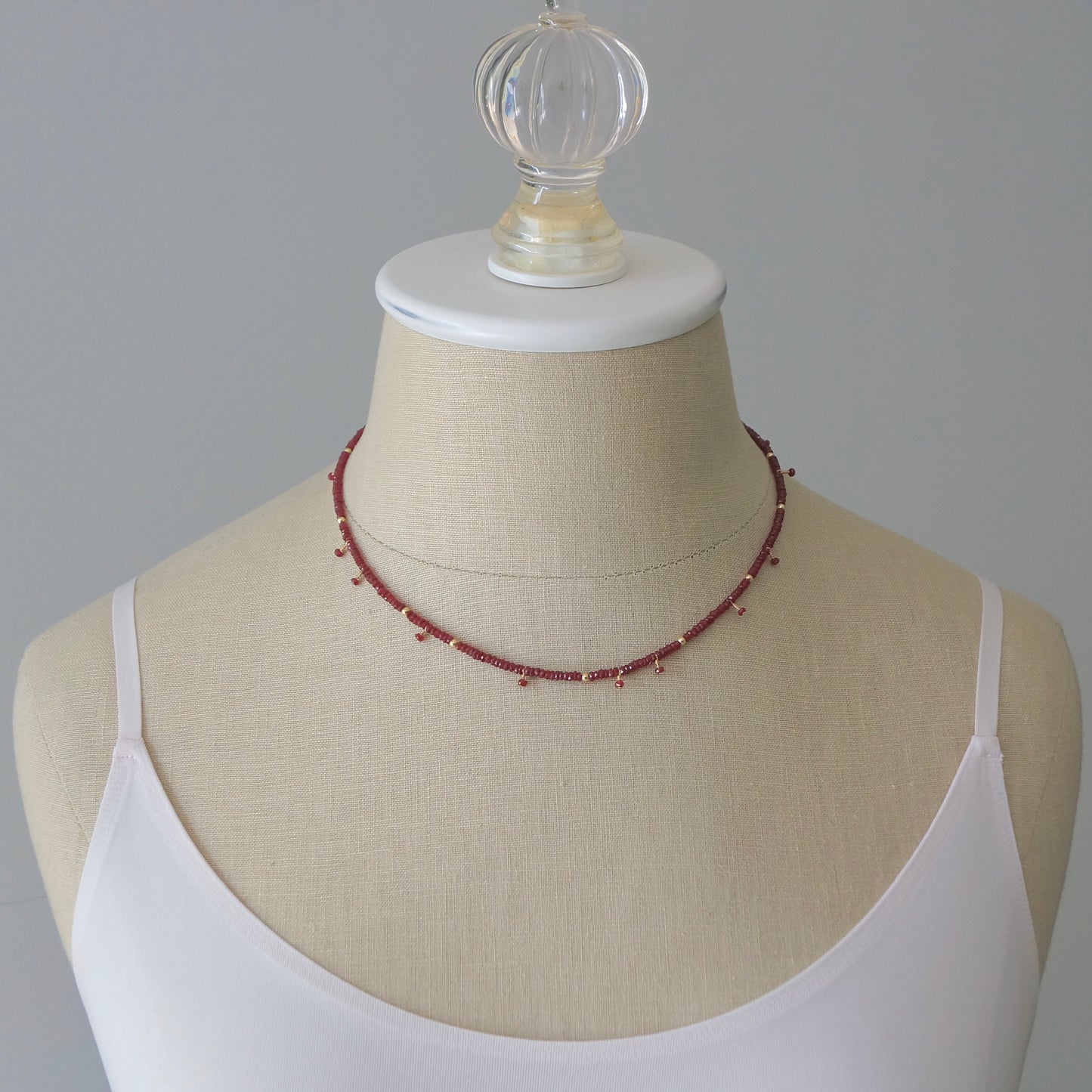 14K: Ruby Necklace | 2.5mm| July Birthstone